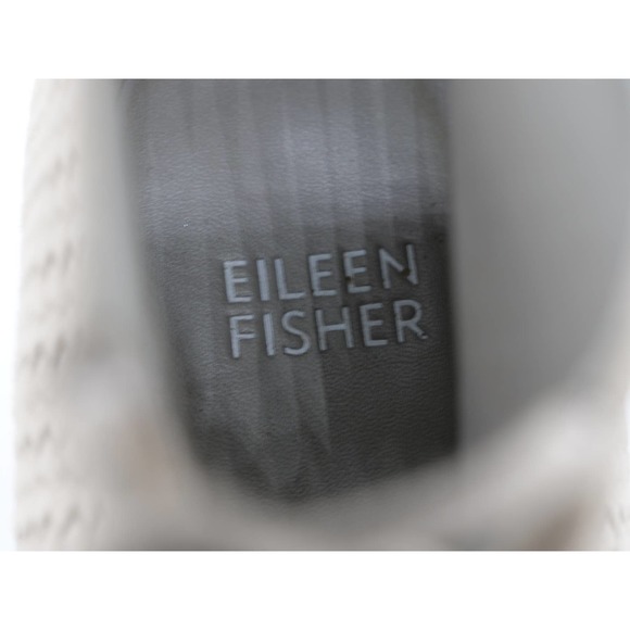 Eileen Fisher Booties Womens 8.5 Beige Suede Lace Up Peep Toe Cuban Ankle Boot - Picture 8 of 11